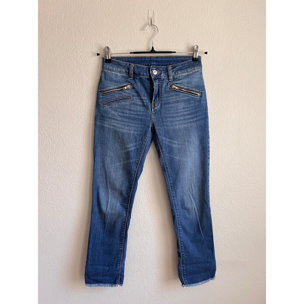Zadig & Voltaire Ava Slim-Cut Cropped Jeans in Medium Wash Size 26